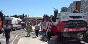 İtfaiye Aracı Yangını Gittiği Sırada Kaza Yaptı