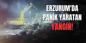 Erzurum Hurdacılar Sitesi Panik Yaratan Yangın Söndürüldü