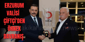 Erzurum Valisi Mustafa Çiftçi'ye Kızılay'dan Altın Madalya